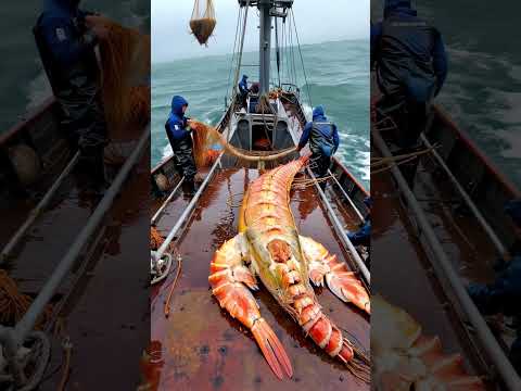 GIANT sea creature caught by fishermen🦐🌊