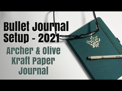 2021 BULLET JOURNAL Setup - ARCHER AND OLIVE KRAFT PAPER JOURNAL | January Flip Through