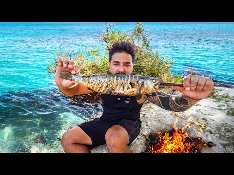 Alone Fishing for Trout on the Island of Crystalline Water