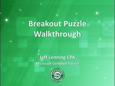 Gamification + Excel Training: Breakout Puzzle 8 Walkthrough