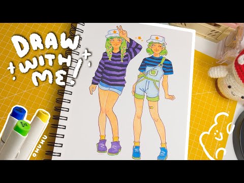 ✿ drawing my OC's outfits with OHUHU alcohol markers