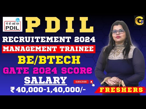 PDIL RECRUITMENT 2024 || MANAGEMENT TRAINEE || 10 POSTS ||BE/BTECH || ₹ 40,000 -1,40,000 || FRESHERS