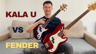 Kala Solid Body U-Bass vs Fender P Bass Comparison Demo/Review