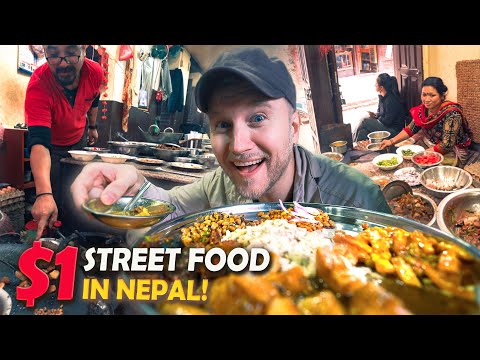 $1 STREET FOOD in Nepal / What People REALLY Eat in Kathmandu / Unique Nepali Food Tour 2023