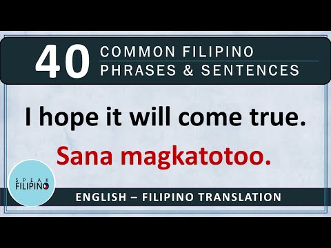 COMMONLY USED FILIPINO Phrases and Sentences! #6 (English-Tagalog)