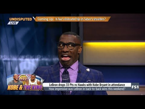 UNDISPUTED | Shannon IMPRESSED by LeBron drops 33 Pts vs Hawks with Kobe Bryant in attendance