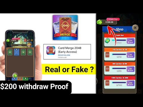 Card Merge 2048 App Live $200 Withdraw Proof | Card Merge 2048 App Real or Fake | Card Merge 2048