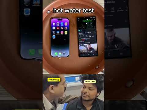 Samsung vs iPhone || hot water test || #samsung #iphone #techmeme