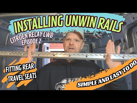 installing rear travel seats on quick release unwin rails. 4 berth campervan conversion.