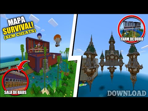 DOWNLOAD MEGA MAPA SURVIVAL (SEM CHEATS) COM FARMS, CONSTRUÇÕES E ITENS OPS - MOSTRANDO MAPAS #22