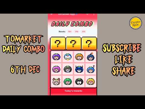 Tomato Daily Combo 6 December | Tomato Daily Combo | Tomarket Airdrop