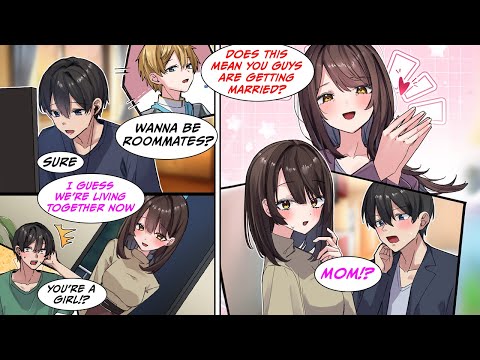 [Manga Dub] I became roommates with a friend I met online, but she's a girl and her mother comes...