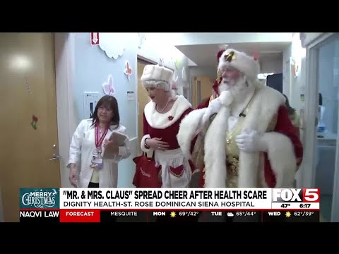 Santa, Mrs. Claus return to hospital to spread cheer after life-saving procedure