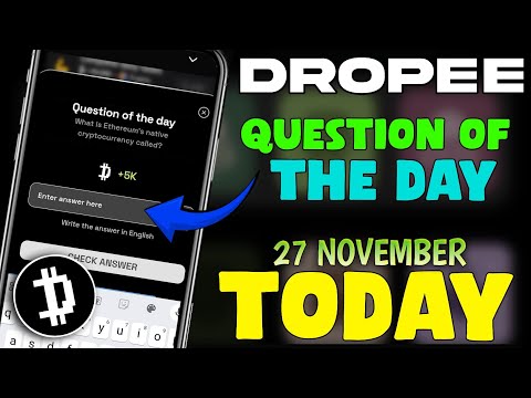 Dropee Combo Today |Dropee Question Of The Day 27 November |Dropper Daily Combo Today |Dropee 27 Nov