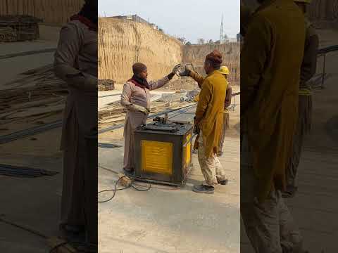 Steel bending machine making rings for columns #music #love #beach #steelart #steelmetal