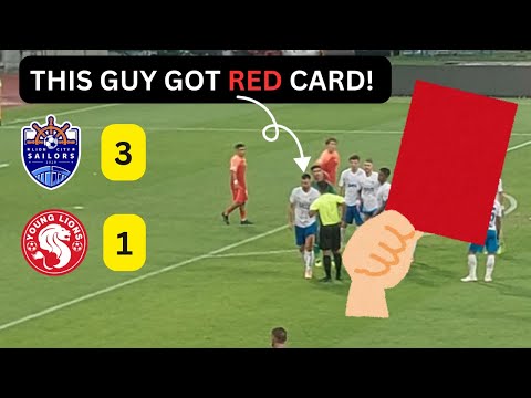 The moment when a SHOCKING Red Card is SHOWN! Sailors Battle Young Lions with 10 Men 🏠