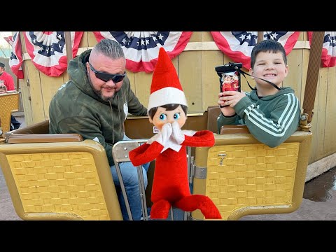 Caleb and ELF on the SHELF GO to SILVER DOLLAR CITY and RIDE RIDES with Mom and Dad!