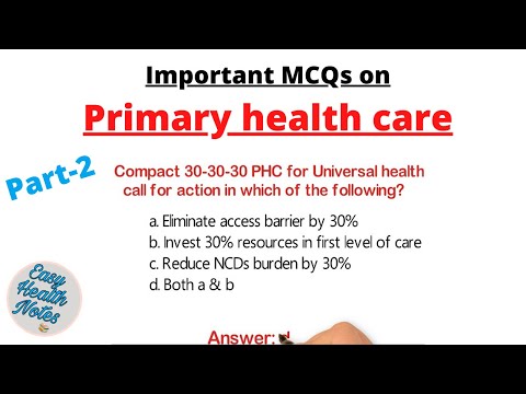 Primary Health Care (PHC) components।। Important MCQs with answers_Part 2