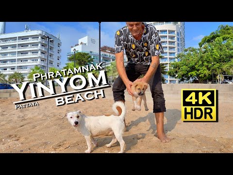 Yinyom Beach Walk Pattaya Phratamnak Chon Buri 4K video HDR Dolby Atmos 💖 Walking Tour 👀 Thailand 🇹🇭