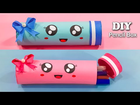 How to make a paper pencil box | Paper pencil box Easy /Origami School craft /Origami box tutorial