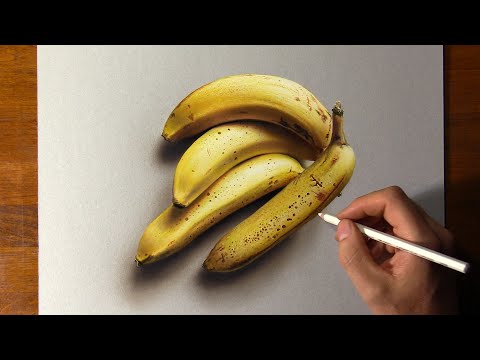 How to draw bananas - Time Lapse (Long Version)