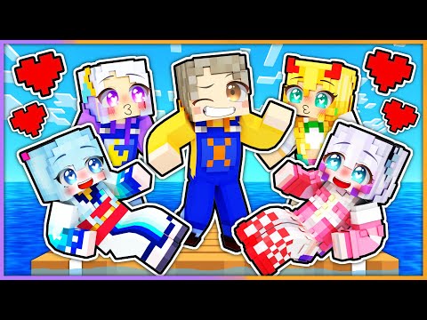 女子の中に1人だけ男子！？海の上で生き残るためのサバイバル！🚢👩【 マイクラ / まいくら / Minecraft 】