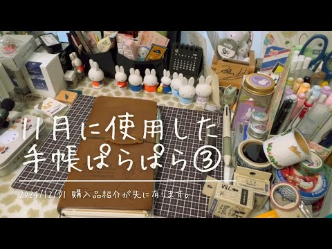 【トラベラーズノート】11月に使用した手帳パラパラその3【購入品紹介有】