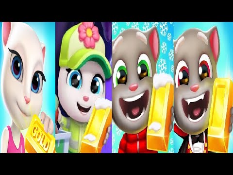 Talking Tom Gold Run Christmas VS Halloween VS First Version Restore The Planet Elf  Eco Angela 2024