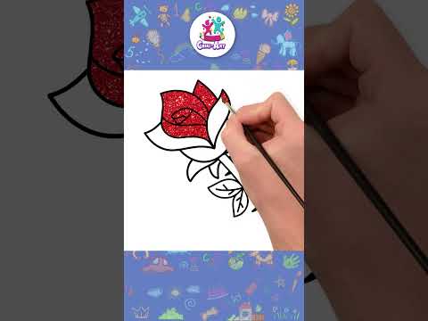 RED Rose Drawing For Kids #shorts #easydrawing