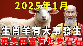 生肖羊注意了！2025年1月有大事發生，再急再富有也要花5分鐘看看！【禪語明心】#生肖 #運勢 #風水 #財運  #生肖運勢 #生肖運程  #預言