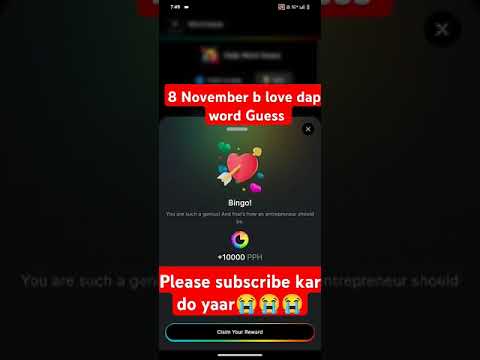 8 NOVEMBER B LOVE DAPP WORD GUESS TODAY ! B LOVE DAPP क्या है !