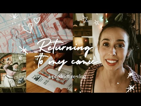 Returning to my medieval comic w/ drawing & research | Comics Art Vlog