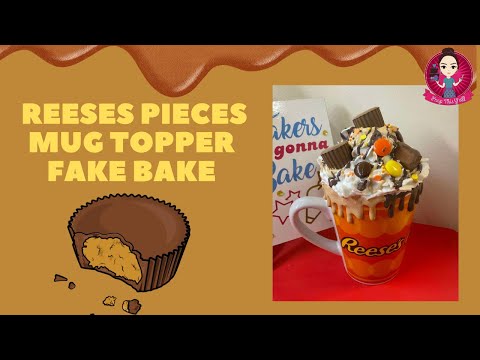 Let’s Fake Bake a Reeses Pieces Mug Topper! #fakebake #mugtopper #peepthisyall