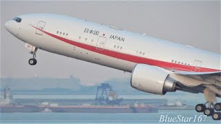 Japan Air Self-Defence Force (JASDF) Boeing 777-300ER (80-1111) takeoff from HND/RJTT (Haneda) 34R