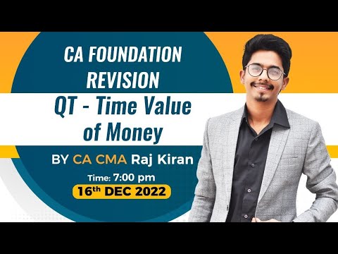 CA Foundation Revision Lecture |Time Value Of Money | CA CMA Raj Kiran | LAKSHYA EDU