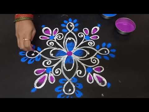 Simple&Easy rangoli designs🌺🌺Muggulu with dots,Rangoli kolam,Daily kolam.