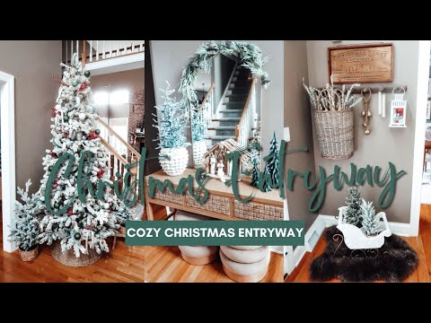 🎄NEW🎄 COZY CHRISTMAS ENTRYWAY DECORATE WITH ME | Cozy Christmas Entryway Decorating 2023