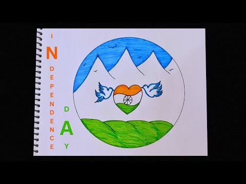 Independence Day Drawing / Independence Day Poster Drawing / How to Draw Independence Day Drawing