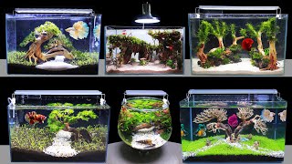 TOP 6 How To Make Mini Planted Fish Tank At Home Idea 6 DIY Aquascape Aquarium Decoration Ideas #142