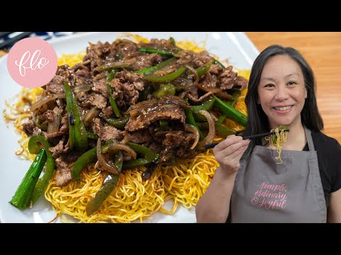 This Black Pepper Beef CRISPY Chow Mein is Super Flavourful!