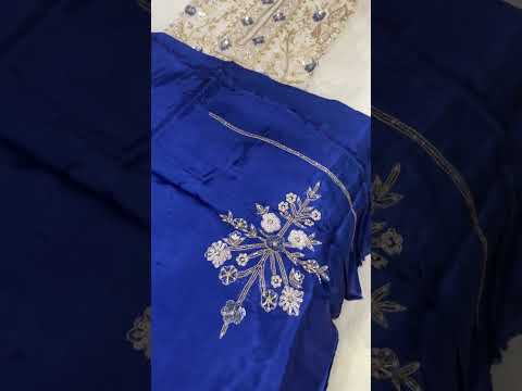 #partywearsuit#onlineshopping #handwork#bottomwork#puredupatta#whitebluesuit