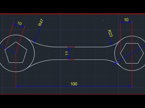 Wrench 🔧 or Spanner 2D drawing in AutoCAD 2025