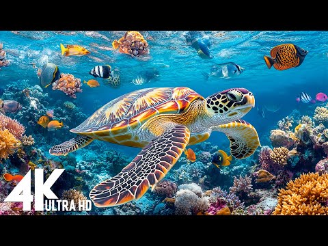 Ocean 4K - Sea Animals for Relaxation, Beautiful Coral Reef Fish in Aquarium(4K Video Ultra HD) #6