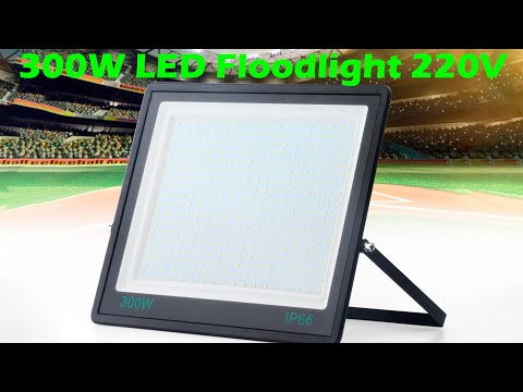 300W LED Floodlight 220V Outdoor Spotlight Tempered Glass Flood Lights IP66 Waterproof LED Projector