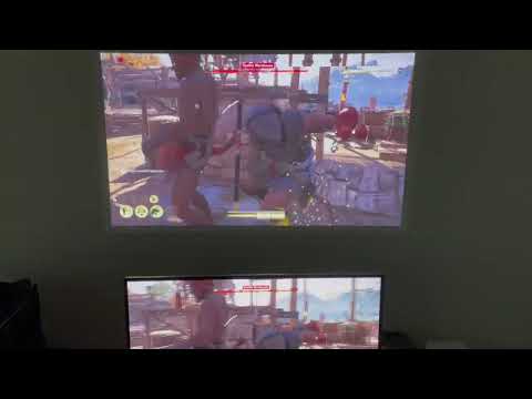 Playing AC Odyssey using the Nomvdic R150  projector