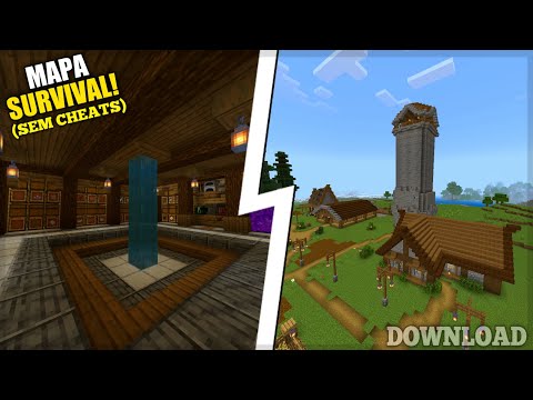 DOWNLOAD MAPA SURVIVAL (SEM CHEATS) COM FARMS, SALA DE BAÚS E ITENS OPS - MOSTRANDO MAPAS #18