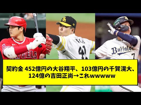 大谷452億、千賀103億、吉田124億→野球選手夢ありすぎたろ【プロ野球まとめ/なんJの反応/2chスレ/5chスレ/大谷翔平/千賀滉大/吉田正尚】