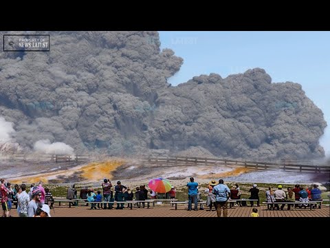 Horrible Today: 2nd Powerful Eruption in Yellowstone: Terrifying Seconds of Geyser Erupting Directly