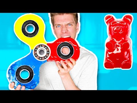 DIY GIANT GUMMY FIDGET SPINNER!!!!! How To Make Rare Edible Candy Fidget Spinners & Tricks