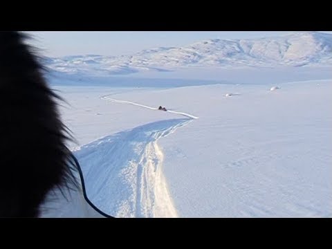 In snowmobile to the departure point of the expedition - Penny Icecap 2009 expedition